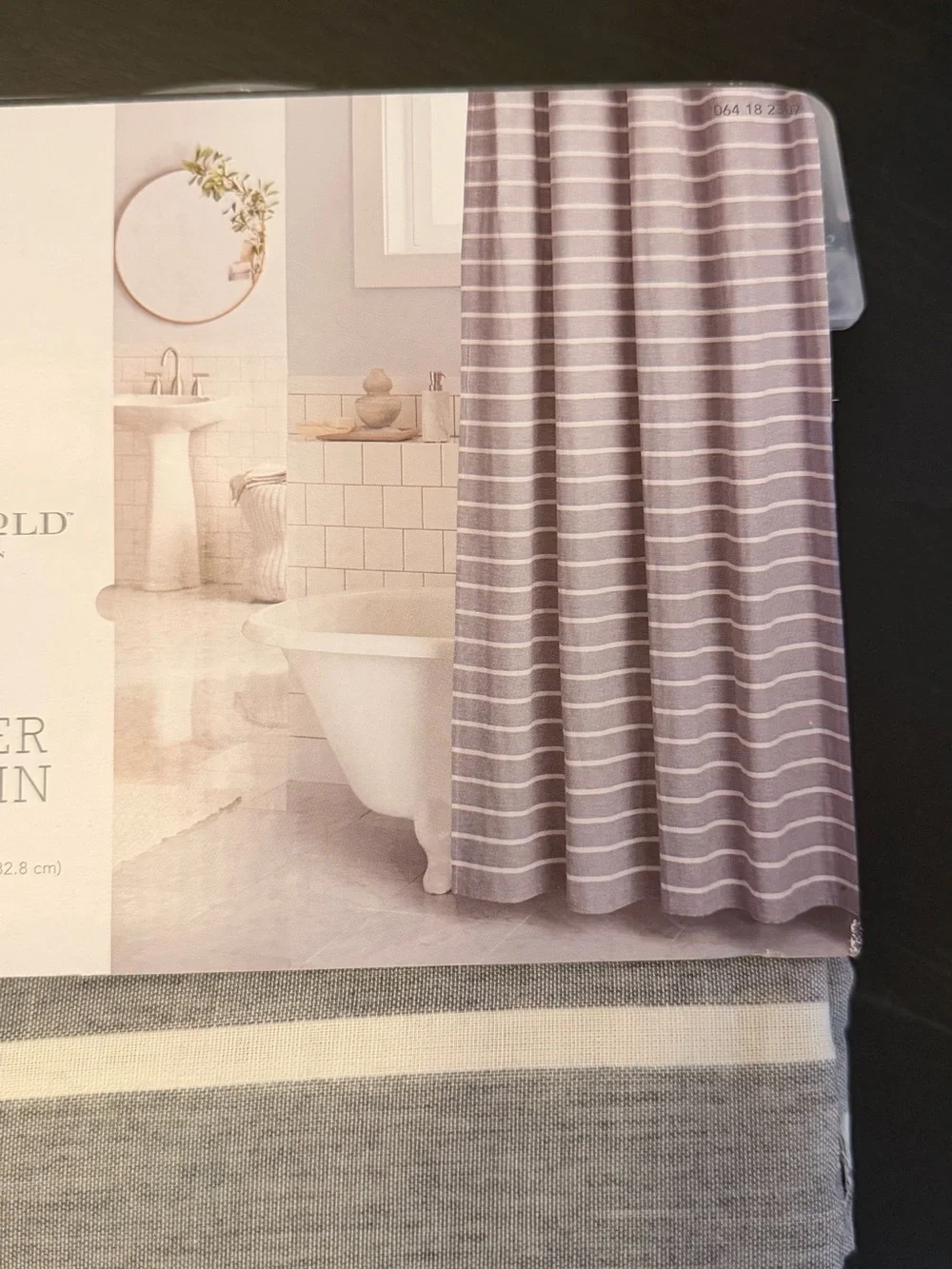 Threshold Gray Stripe Shower Curtain 72x72 Modern Neutral Bathroom